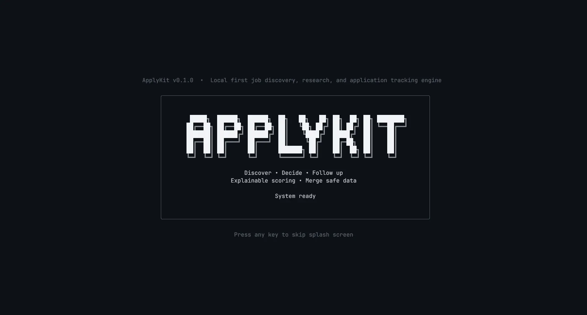 Splash screen of ApplyKit