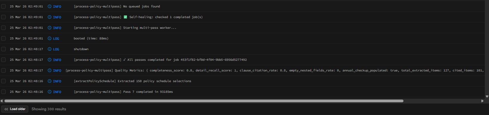 Pass execution logs: all 7 passes completed, quality metrics